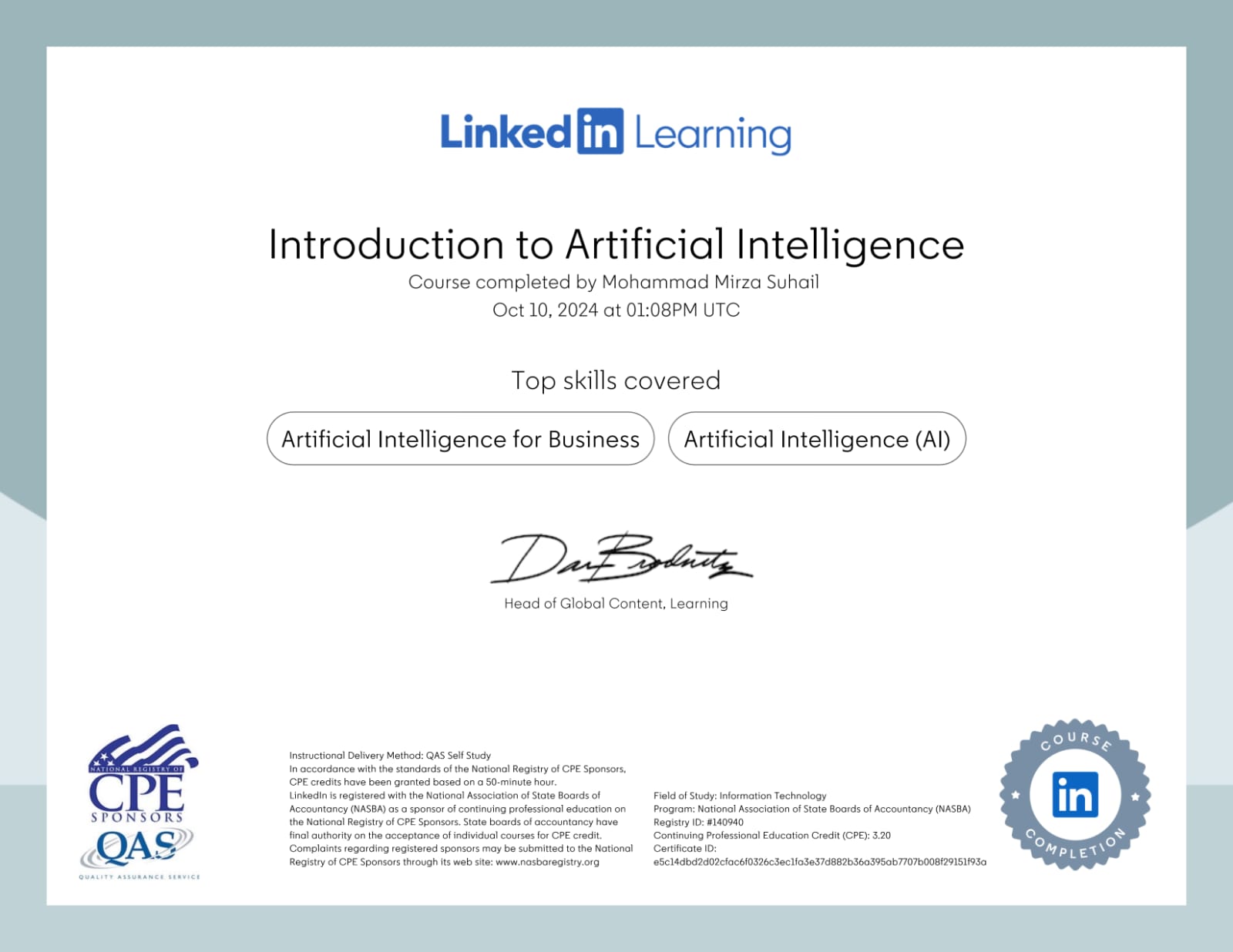 Introduction to Artificial Intelligence (NASBA CPE)